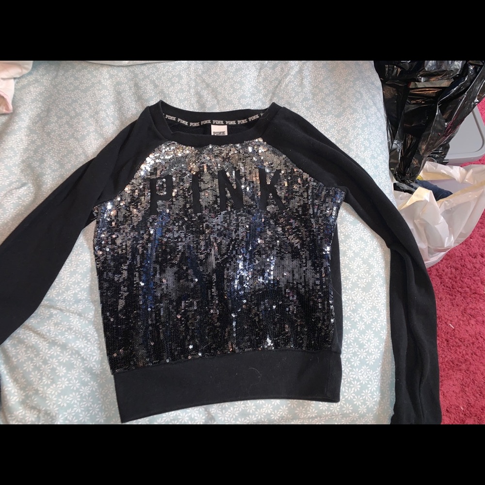 Victoria’s Secret pink glitter ombré hoodie